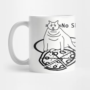 Chonk Cat Got Pizza Outline Mug